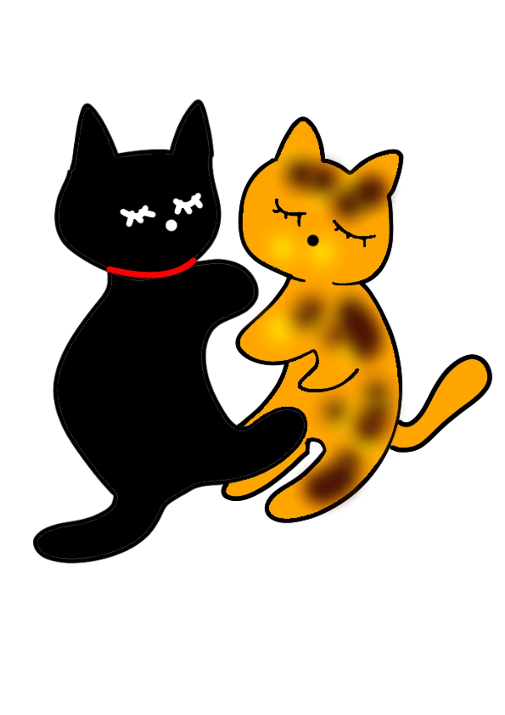 姉妹猫「るうとりり」の食器用キャラクターデザイン　