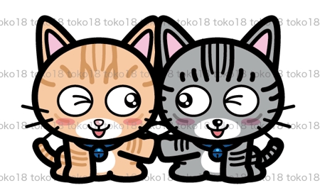 toko18 (toko18)さんの2匹のネコのキャラクターデザインへの提案