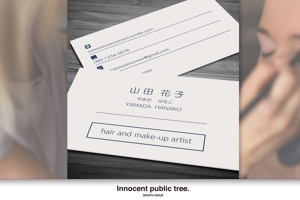 Innocent public tree (nekosu)さんのヘアメイクアーティストの名刺デザインへの提案