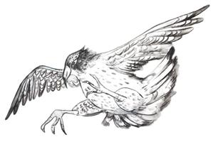 さんの水墨画のようなモノクロの鳥イラストへの提案