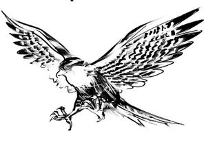 freehand (freehand)さんの水墨画のようなモノクロの鳥イラストへの提案