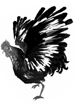 Tubling ()さんの水墨画のようなモノクロの鳥イラストへの提案
