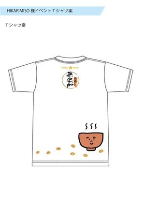 中川貴元 (takayukinakagawa)さんの会社ロゴ・商品ロゴを使用したイベントスタッフTシャツのデザイン（背面のみ）への提案