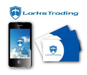 King_J (king_j)さんの輸出入を行う事業の屋号「Larks Trading」のワードロゴと名刺や書類に載せるエンブレムロゴへの提案