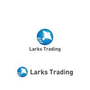 Yolozu (Yolozu)さんの輸出入を行う事業の屋号「Larks Trading」のワードロゴと名刺や書類に載せるエンブレムロゴへの提案