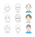 でんでん (denden05)さんの店舗スタッフ9人の顔写真をイラスト化への提案