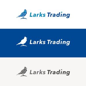 p ()さんの輸出入を行う事業の屋号「Larks Trading」のワードロゴと名刺や書類に載せるエンブレムロゴへの提案