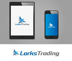 Cobalt Blue (Cobalt_B1ue)さんの輸出入を行う事業の屋号「Larks Trading」のワードロゴと名刺や書類に載せるエンブレムロゴへの提案