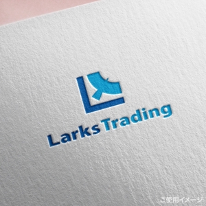 shirokuma_design (itohsyoukai)さんの輸出入を行う事業の屋号「Larks Trading」のワードロゴと名刺や書類に載せるエンブレムロゴへの提案