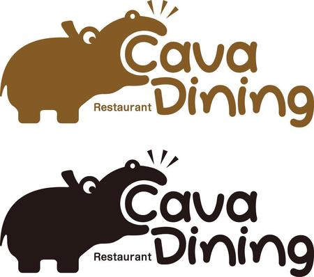 飲食レストラン Cava Dining のロゴデザイン 動物のカバをモチーフにイメージしています の依頼 外注 ロゴ作成 デザインの仕事 副業 クラウドソーシング ランサーズ Id