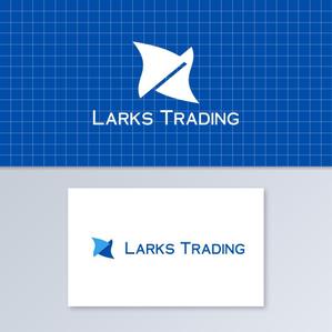 enj19 (enj19)さんの輸出入を行う事業の屋号「Larks Trading」のワードロゴと名刺や書類に載せるエンブレムロゴへの提案