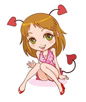 ohmorin (ohmorin)さんのかわいいキャバ嬢（小悪魔）のイラスト（参考イラストに似せて下さい）への提案