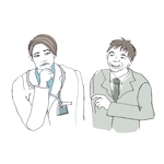 mwith（エムイズ） (tanamiho)さんの医師と営業マンの会話のイラスト4シーンへの提案