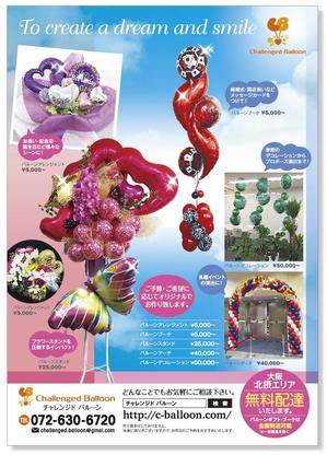 sa-sanさんのバルーンショップ「Challenged Balloon」のチラシへの提案