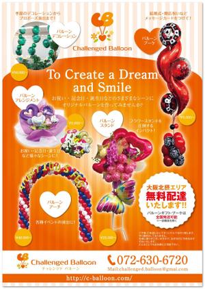 kukkaさんのバルーンショップ「Challenged Balloon」のチラシへの提案