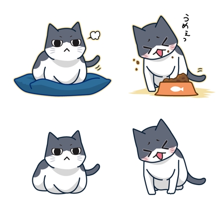 大矢ノム (suwarabi)さんの猫のキャラクターのai作成（原案あり）への提案