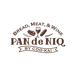 DeeDeeGraphics (DeeDeeGraphics)さんの自家製パンとグリル肉のバル業態「PAN de NIQ」のロゴへの提案