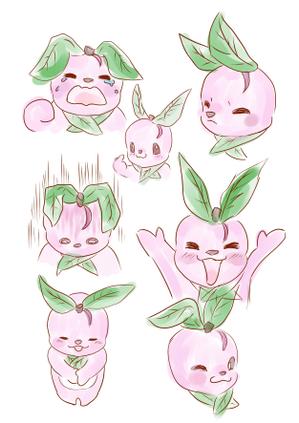 irohacya (irohacya)さんの桃のキャラクターデザイン（お買いものパンダのイメージ）への提案