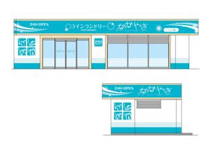 K-Design (kurohigekun)さんの24時間営業のコインランドリーの店舗看板一式への提案