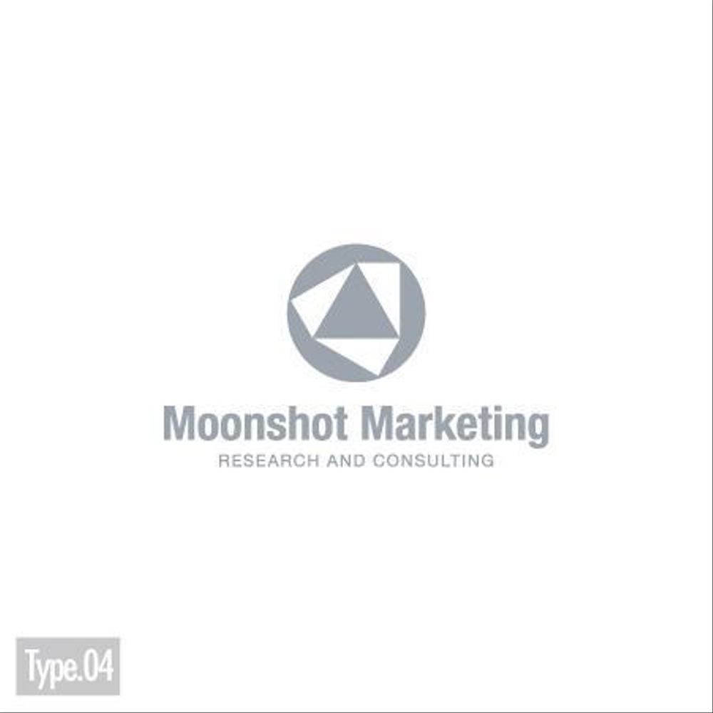 「株式会社ムーンショット・マーケティング」の会社ロゴ（英文とエンブレムロゴ）