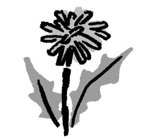 kobo.shuru (kokonehouse)さんのモノクロでも使える「たんぽぽ」の花のイラストへの提案
