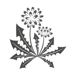 perles de verre (perles_de_verre)さんのモノクロでも使える「たんぽぽ」の花のイラストへの提案