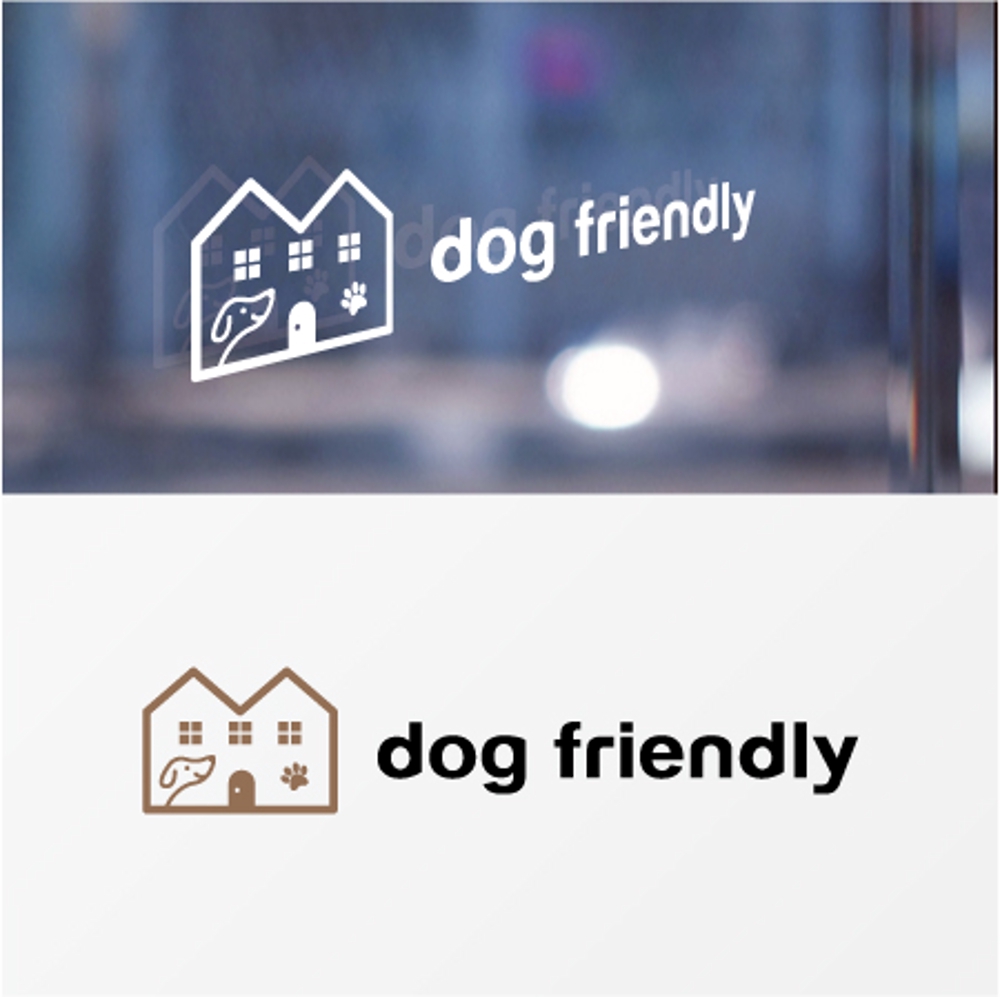 不動産会社（犬okの物件仲介）「ドッグフレンドリー（株）」のロゴ