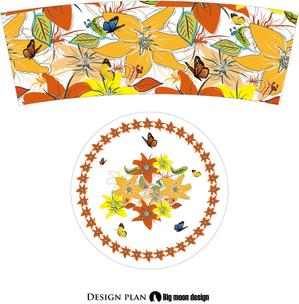 Big moon design (big-moon)さんのカップ＆ソーサーのオリジナルデザイン(カラフルフラワー) への提案