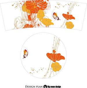 Big moon design (big-moon)さんのカップ＆ソーサーのオリジナルデザイン(カラフルフラワー) への提案