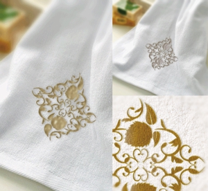 warabi_koubou (roro_yhherb-en)さんのペアのバスタオルの刺繍デザイン（計2点）への提案