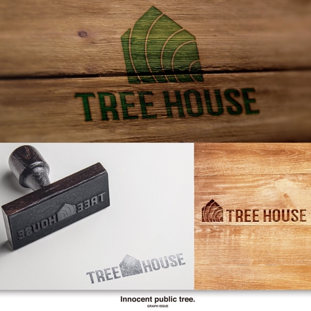Innocent public tree (nekosu)さんの国産木工ブランド「TREE HOUSE」のブランドロゴへの提案