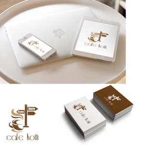 easel (easel)さんの新規オープン「cafe Kotti」のロゴへの提案