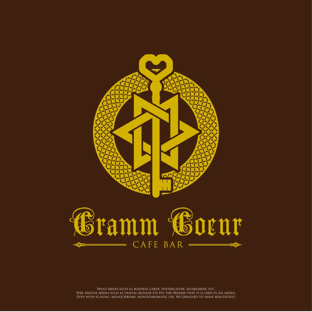 萌え系では無いメイドCafeBAR  「CafeBAR  Gramm Coeur」(グランクール)のロゴ作成