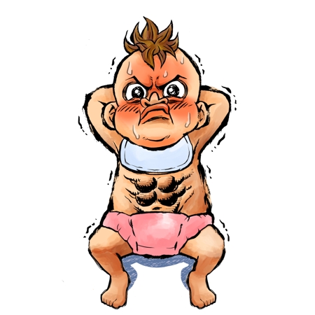 ショウein (Shoei)さんの「腹筋のついた赤ちゃん」のキャラクターへの提案
