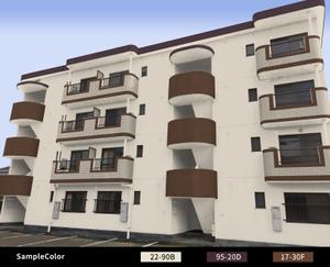 Hayakawa (Hayakawa_9)さんの★外壁塗装デザイン急募！《築26年の4階建マンション1棟の外壁塗装デザイン募集》外壁カラーコーディネートへの提案