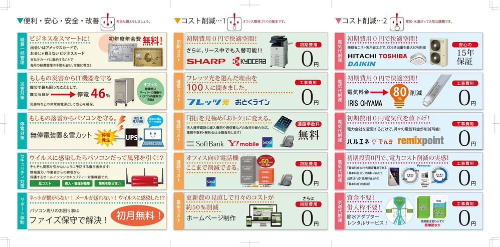 オフィス向け設備商社「ファイズホールディングス」の商品パンフレット