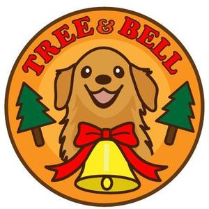 CHIHUAHUA BASE (tae1182)さんのゴールデンレトリバーの笑顔と木、鈴(ベル)を入れた可愛く温かいロゴを希望への提案