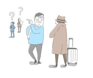 shino (shinowada)さんの海外新聞の風刺画風イラスト　ー　旅行者が道を尋ねる場面への提案