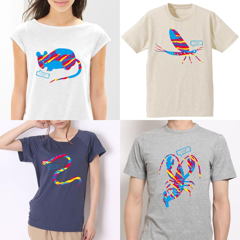 アウトドア系ブランドの動物イラストを使ったTシャツデザイン