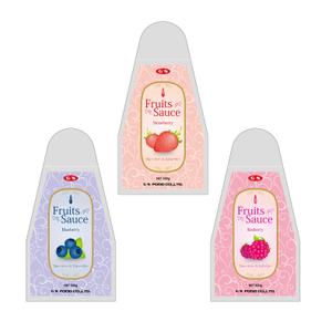さんのフルーツソース（7種類）のパッケージデザインへの提案