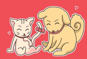 n (kimidake)さんのペットサイトの犬猫キャラクターデザインへの提案