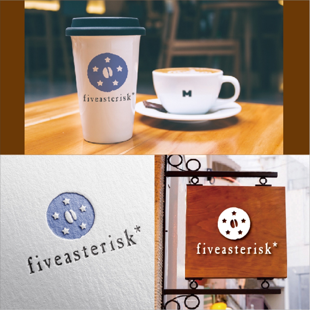 ロースターカフェ「fiveasterisk」のロゴ
