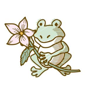 aurantium (aurantium)さんのカエル＋花のイラストへの提案