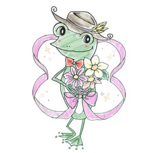 みんちゃ (minchacha)さんのカエル＋花のイラストへの提案