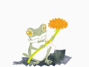 いわた かおり (castell)さんのカエル＋花のイラストへの提案