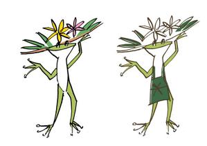 marukei (marukei)さんのカエル＋花のイラストへの提案