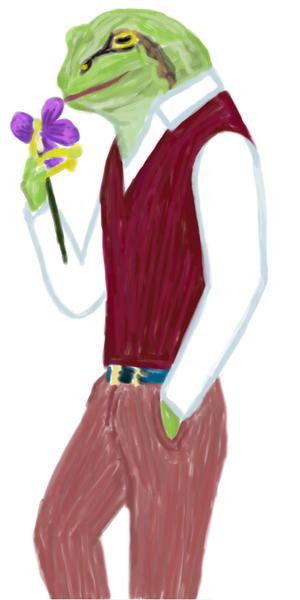 lantostos (lantostos)さんのカエル＋花のイラストへの提案