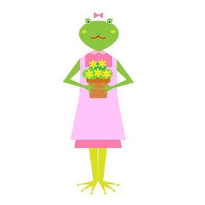 three_plus ()さんのカエル＋花のイラストへの提案