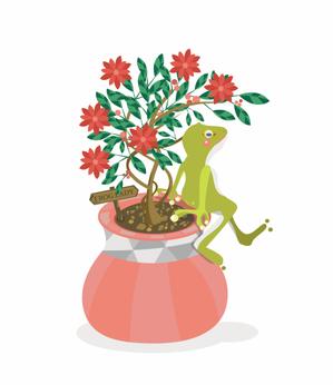 okam- (okam_free03)さんのカエル＋花のイラストへの提案