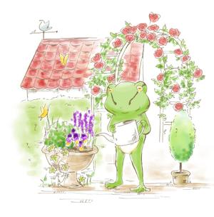 まかろんぽふぃん (macaronpoffin)さんのカエル＋花のイラストへの提案